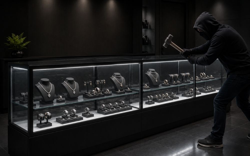 Secure retail display cases built to protect high-value merchandise