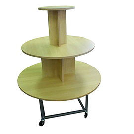3 Tier Round Maple Table on Casters