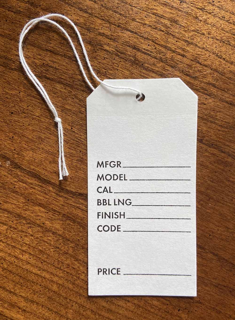 Specialty Firearm Tags 