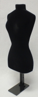 Black Flocked Plastic Bust