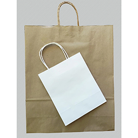 Kraft and White Recycled Paper Bags