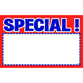 Fluorescent Orange "Special" Sign Cards