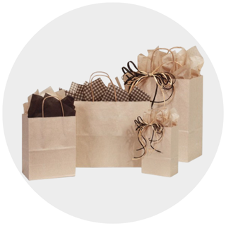 Kraft and White Recycled Paper Bags