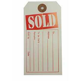 "Sold" Tag with Slit