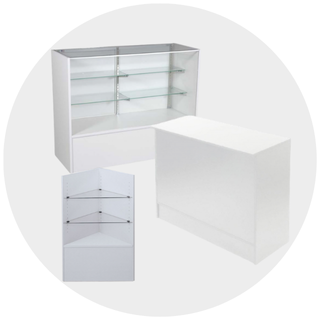 Economy White Showcases
