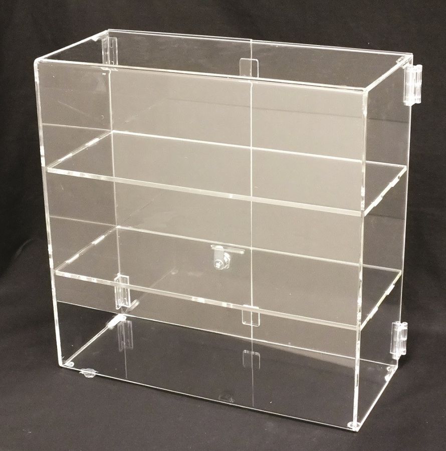 Locking Display Cases Glass Case Shelved Locking Acrylic 3 Shelf Display With Doors