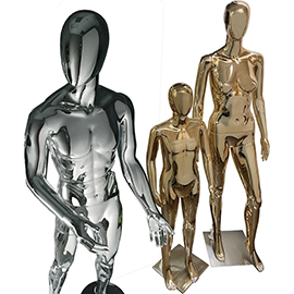 Premium Mirrored Mannequins - Gold & Chrome Mannequins