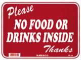 "No Food or Drinks" Sign