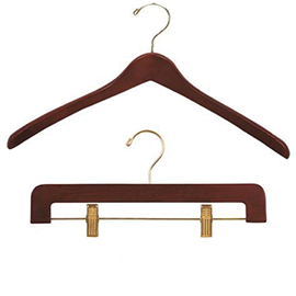 Dark Walnut Contoured Wood Hangers