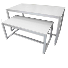 Nesting Table Set- Antique White or Grey Metal