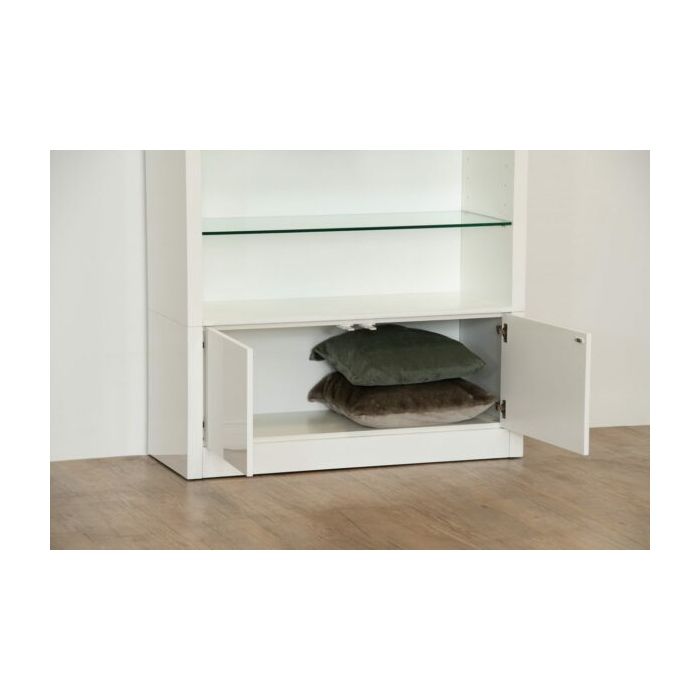 90"H White Wall Showcase-- Modern Collection
