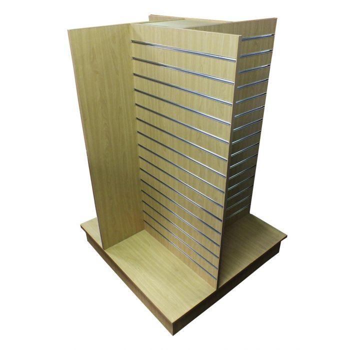 4 Way Slatwall Pinwheel With Extrusions-Maple main product photo