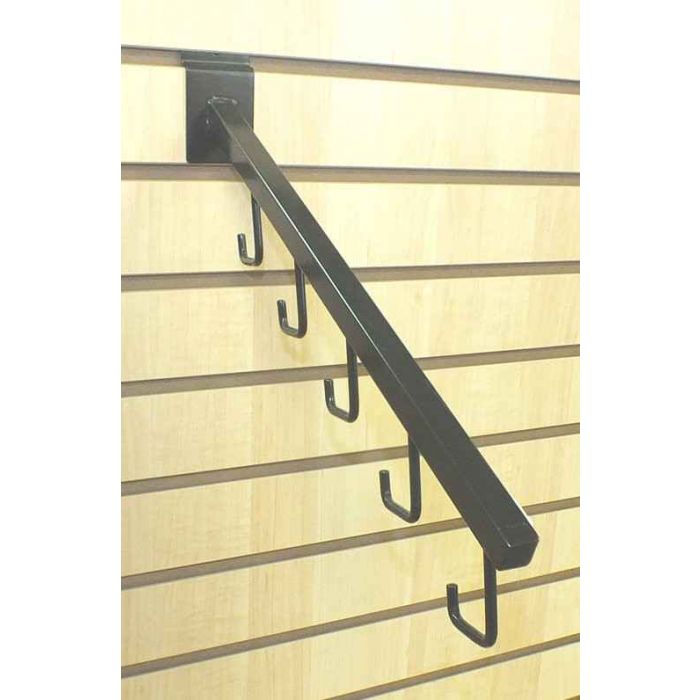 5 J-HOOK WATERFALL SLATWALL FACEOUT- BLACK 