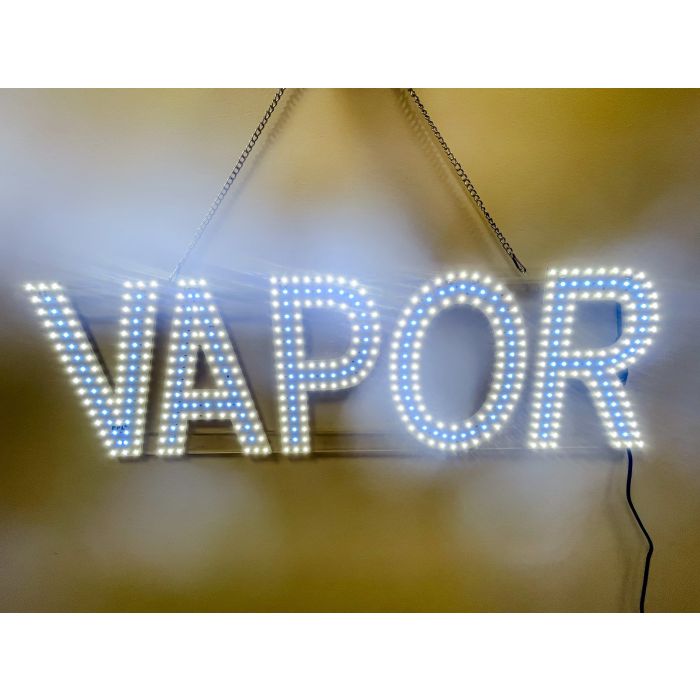Led Vapor Sign - 9X30 White & Blue  