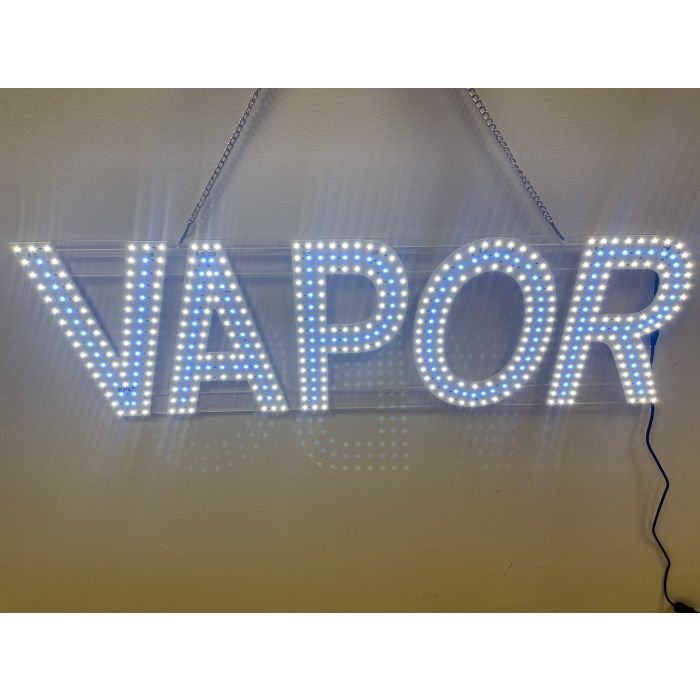 Led Vapor Sign - 9X30 White & Blue  