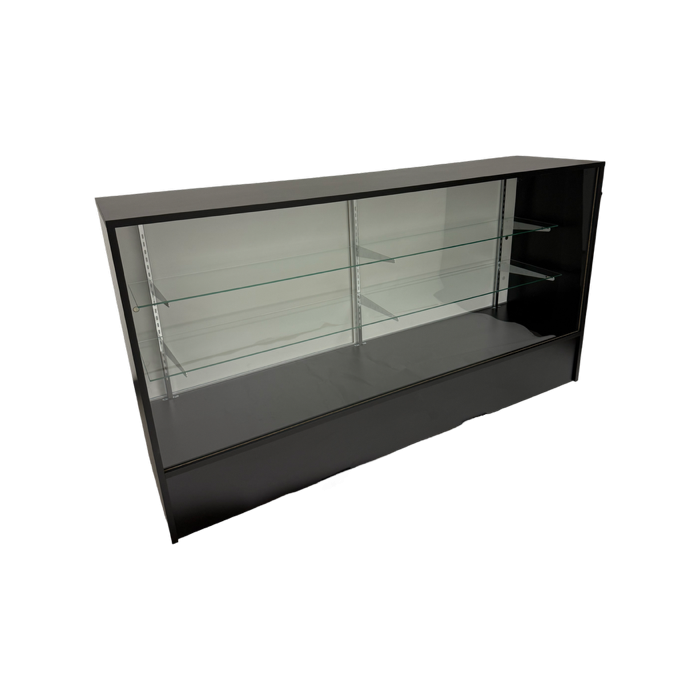 Black Showcase with laminated wood top Black Showcase with laminated wood top