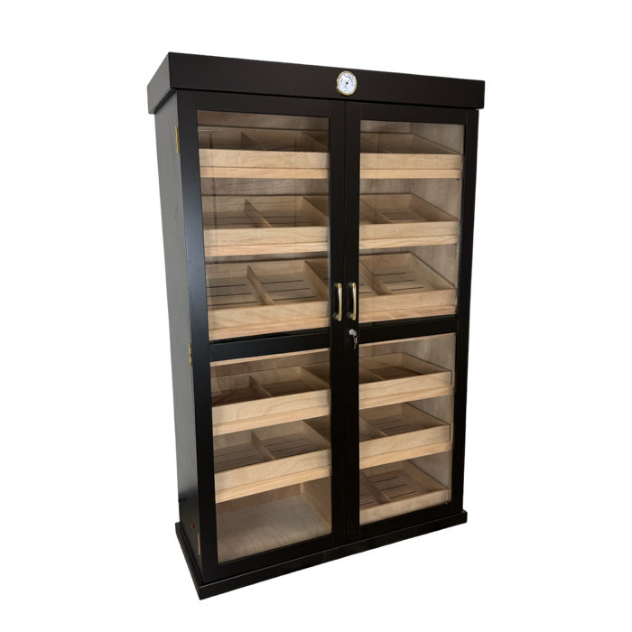 Black two door humidor Black two door humidor