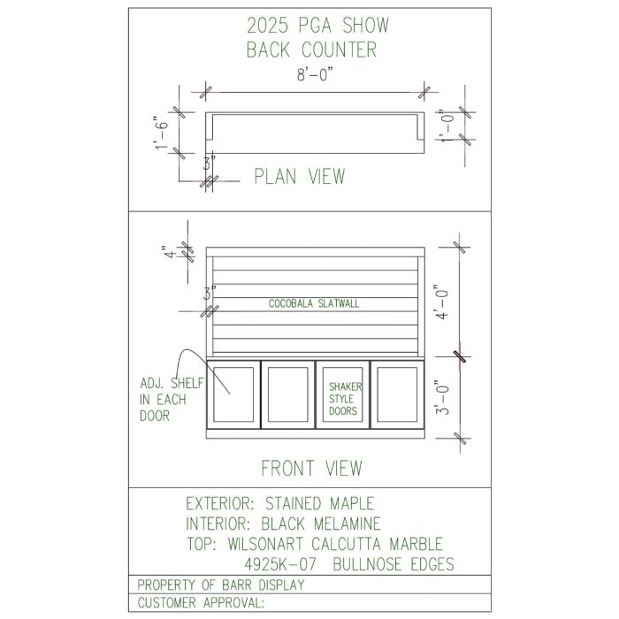 Quick-Ship Custom Counter