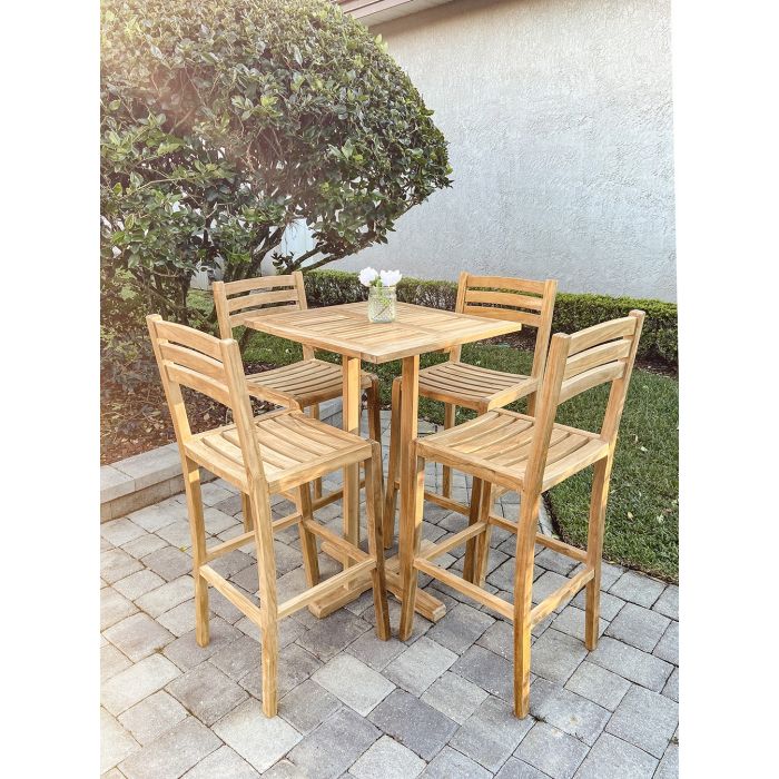 Teak Square Bar Height Table main product photo