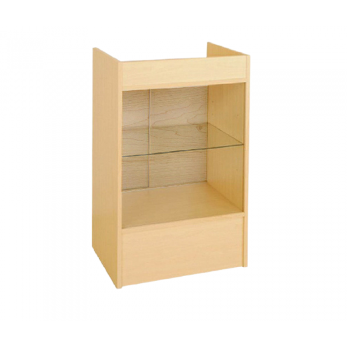glass front cash register stand