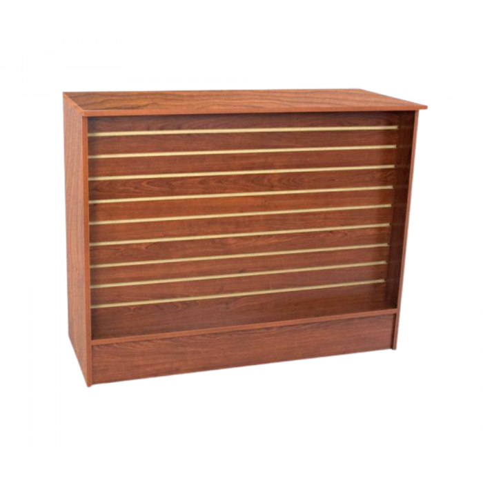 cherry slatwall front wrap counter