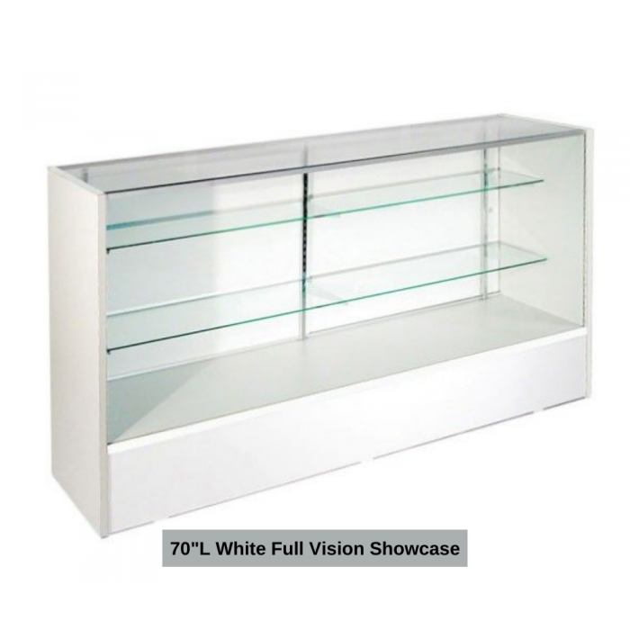 6' white full vision showcase