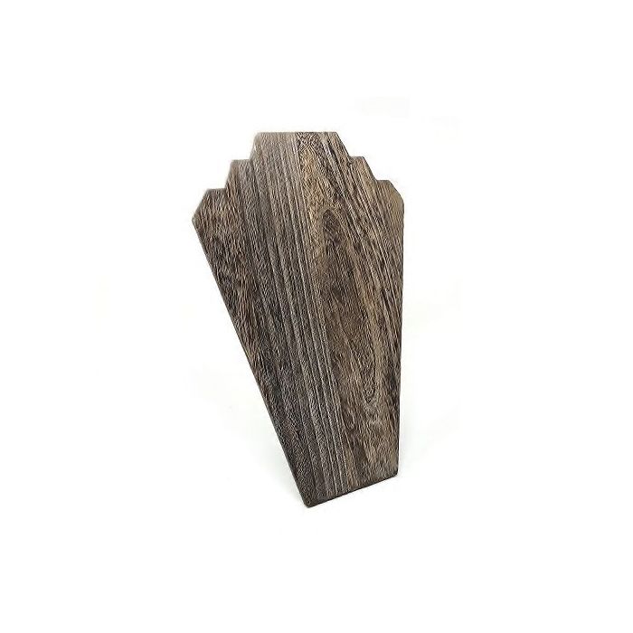 13"H Three Tier Rustic Wood Necklace Easel Stand