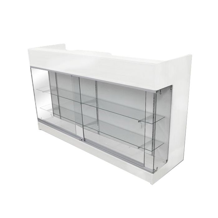 White Ledgetop Counter Showcase Display Store Fixture Knocked Down #LTC4W 