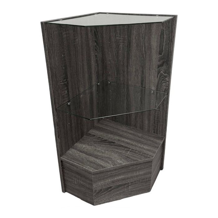 Rustic Grey Pentagon Corner Stand
