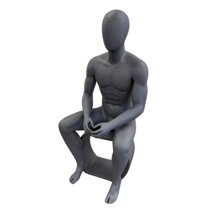 Sitting Male Grey Mannequin Sitting Male Grey Mannequin