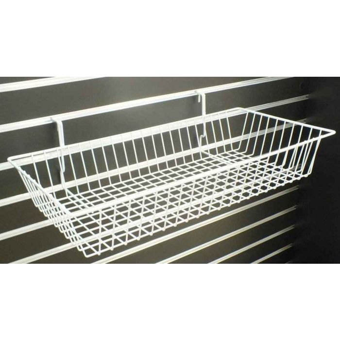 Slatwall/Grid Shallow Basket- White main product photo