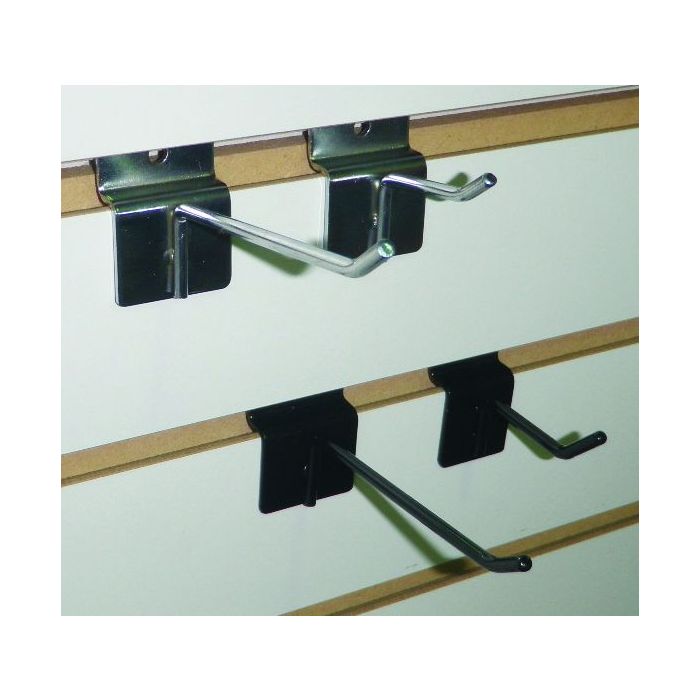 1 Inch Black Slatwall Hooks - Box Of 25 For Retail Display & Organization
