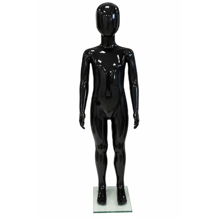 gloss black child mannequin egg head