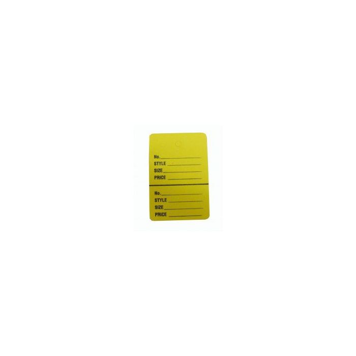 LARGE YELLOW PERFORATED TAG