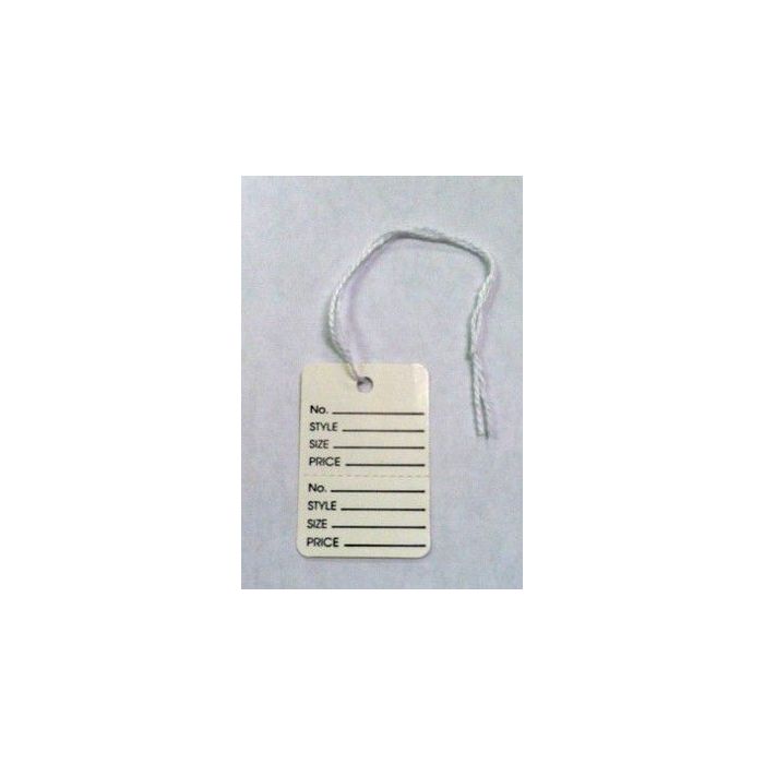 LARGE PERFORATED WHITE TAG- STRING