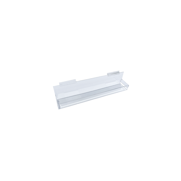Long Acrylic Slatwall Shelf with Sides