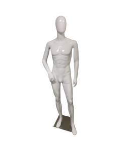 Plastic Male Retro Bent Arm - White