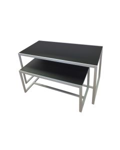 Premium Customizable Metal Frame Retail Nesting Table Set - Set of 2