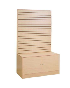 Slatwall Wall Gondola With Storage Base - Maple