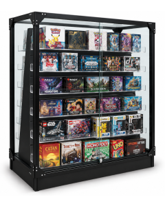 deep glass tower case with slatwall insert
