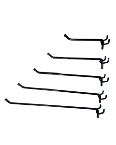 1/4'' Straight Pegboard Hooks - Black