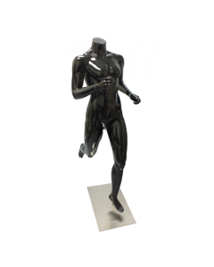 Glossy Black Female Athlete Mannequin