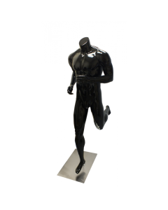Glossy Black Female Athlete Mannequin