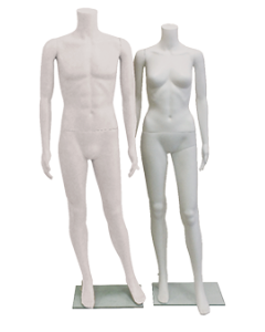 PLASTIC HEADLESS FEMALE MANNEQUIN- WHITE