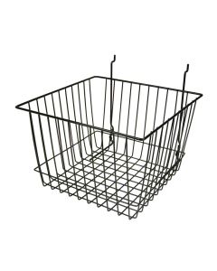 SLATWALL/GRID LARGE BASKET- BLACK