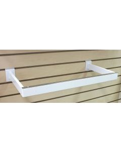 RECTANGULAR U-SHAPED SLATWALL HANGRAIL- WHITE