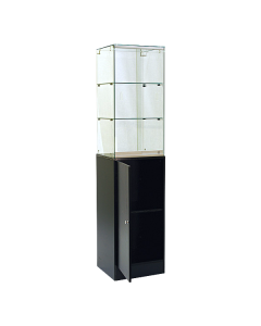 Glass Tower Display Case-Black