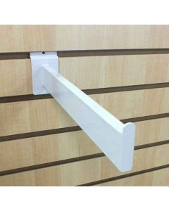 12" STRAIGHT ARM SLATWALL FACEOUT- WHITE