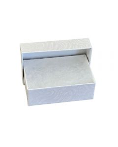 2 5/8''X1 1/2''X1'' White Cotton Filled Jewelry Box |Box-1White