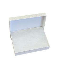 5 7/16" x 3 1/2" White Cotton Filled Jewelry Box | Box-4White